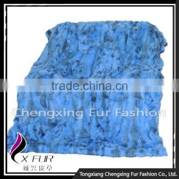 CX-D-11H Top Quality Home/Hotel Carpet Patchwork Rabbit Fur Fur Throw Blanket photo-2