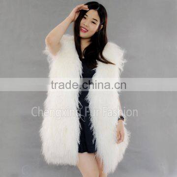 CX-G-B-101 Autumn Winter Genuine Mongolian Lamb Fur Vest photo-3