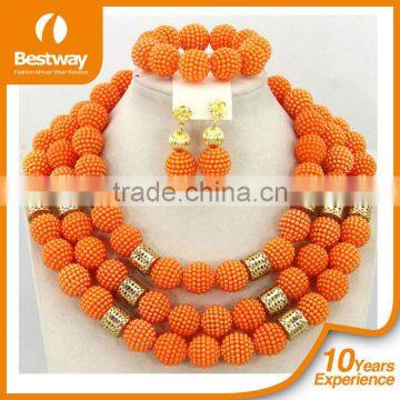 2015 New Arrival Africa Beads Jewelry Sets Including Necklace,bracelet,ring,earings Wholesales African Coral Beads Jewelry Set photo-4