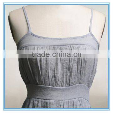 Girl's Sexy Spaghetti Strap Dress Grey Lace Hem Slip Midi Dress photo-3