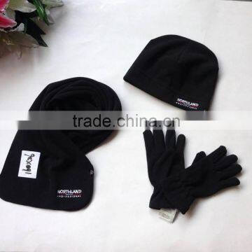 Red Colors Ladies Polar Fleece Winter Scarf Hat Gloves Sets Factory photo-3