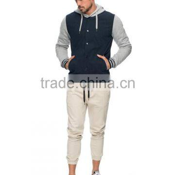 Mens Ball Park Jacket Hoodie Button Through Hoodie 2015