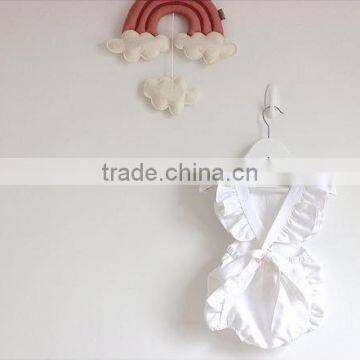 Baby Girl Infant Summer Fashion Clothes Cotton Ruffle Red Romper Design photo-6