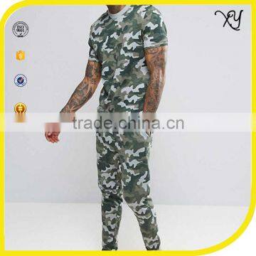 Fashion Design Classic Camo Mens Plain Fitted Tracksuit