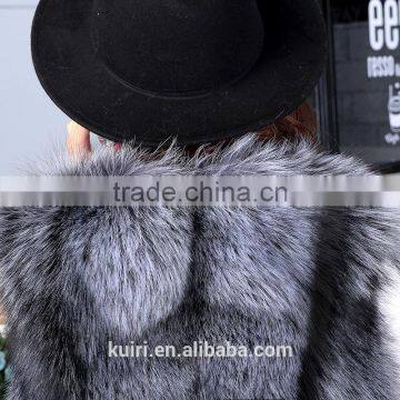 2016 Luxury Real Fox Fur Vest Waistcoat Autumn Winter Genuine Women Fur Gilet Outerwear Coats Lady X-Long Overcoat photo-4