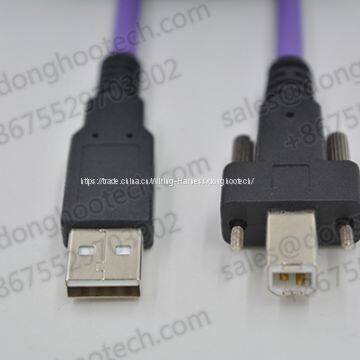 USB 2.0 PVC Cable for Industry + Drag Chains, Type A to B, 5m