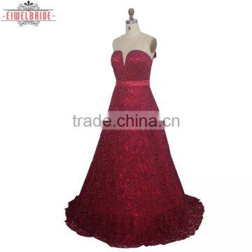 China Red Custom Beaded Evening Dress