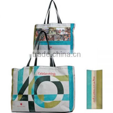 Full Color Sublimated Side Gusset Tote Bag - made of 600 Denier polyester, measures 16.5"H x 18"W x 5"D and comes with your logo