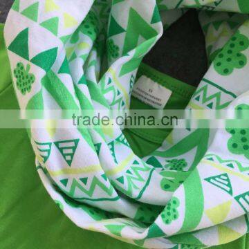 1-9T Cute Toddler St.Patrick Girls Baby Kids Clothes Green Top Aztec Pant New Design Hot Sell Boutique 3 Pieces Scarf Sets photo-3