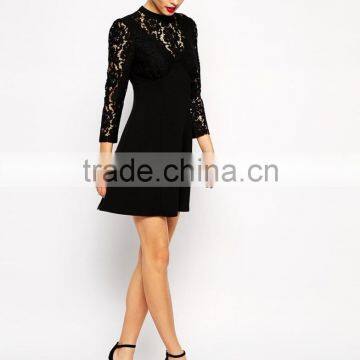 A-Line Dress With Lace Insert photo-4