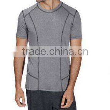 High Quality Short Sleeve Muscle Fitted Gym T-Shirt OEM Design Round Neck