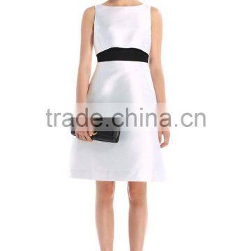 Ladies white combined prom fake two-piece dress