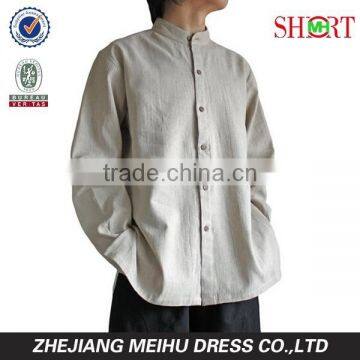 Unisex Men's Hemp Banded Collar Shirt photo-3