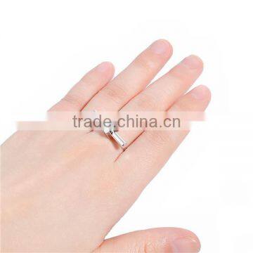 Copper Unadjustable Rings Silver Tone Cube photo-3