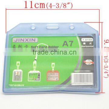 Blue Horizontal Plastic Business Working Card ID Card Badge Holder for Office Use photo-3