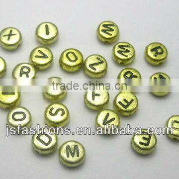 4*7 Solid Color With Black Line Letter Beads