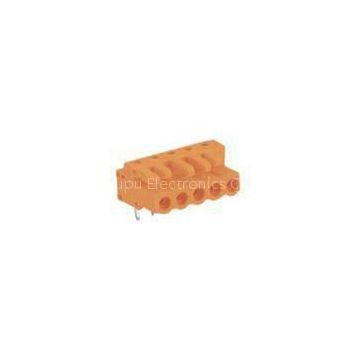 5 Pole Female Right Angle Solder MCS Connector , Pin Size 1.0 x 1.0 Orange