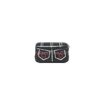 Black Jean Neoprene Tablet Sleeves for Kids With Dual Pocket , Silk Printing