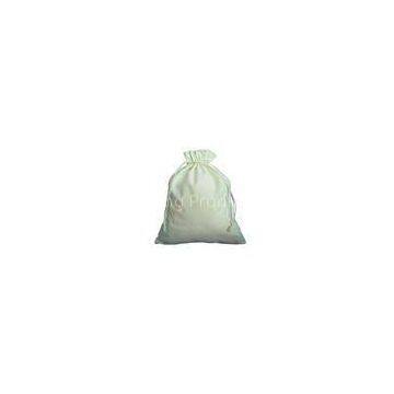 White Recyclable Cotton Drawstring Pouch Bag Silk Screen For Gift Packing