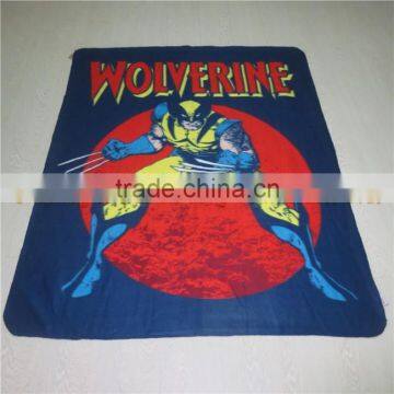 China Factory large size wolfman Cartoon Polar Fleece Blanket for kids