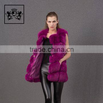 Hot Selling of Winter Warm Real Fox Fur Purple Women Vest photo-3