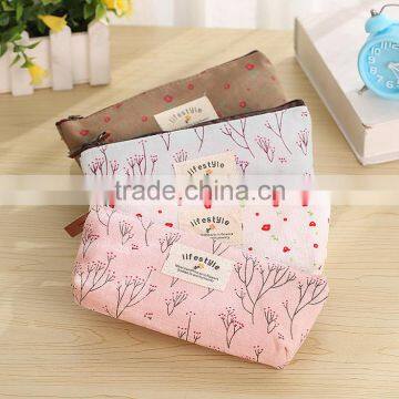 Countryside Flower Floral Pencil Pen Case Cosmetic Makeup Bag