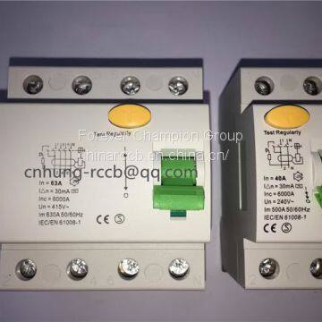 C60 RCCB 25,40,63A residual differential circuit breaker