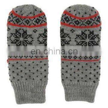 fashional pretty supper soft cozy warm popular knit jacquard mitten