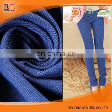 Cotton polyester stretch denim Indigo blue denim with 10oz denim fabric stock