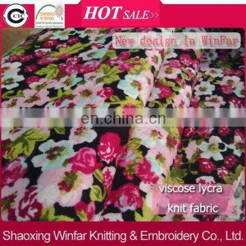 Winfar Textile Knit Single Jersey Super Soft Ring Spun Viscose Lycra Fabric Printed for Garment