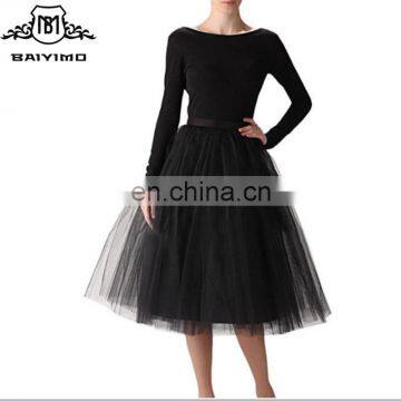 Wholesale Latest Design Prom Party Girls' Pictures of A-Line Knee Length Tulle Tutu Skirt
