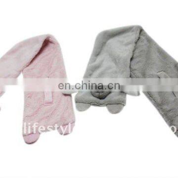 Plush scarf with rabbit shape