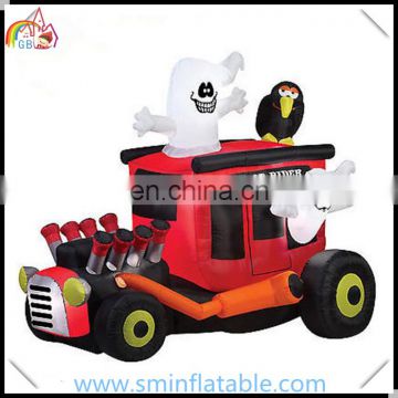 Halloween ornament-inflatable ghost car, inflatable ghost rider car for advertising yard decor