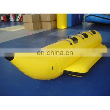 2015 new banana boat with yellow colour, 3-seat inflatable banana boat water game