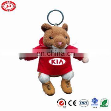 Red hoody coat mouse shape cute tiny KIA car promotional gift keychain