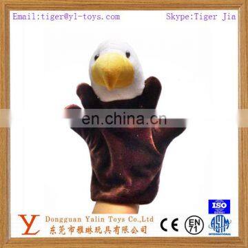 Realistic fancy plush eagle hand puppet toy