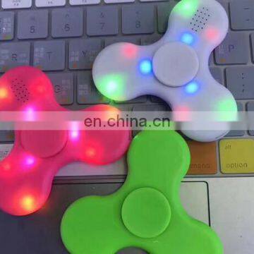 New Arrival 4 Colors Hand Spinner + Bluetooth Speaker LED Light Flash Toy Tri Fidget Finger Spinner