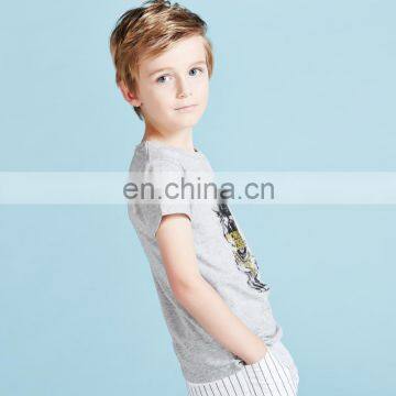 T-BT001 Fashion Short Sleeve New Design Printed Boys T Shirt photo-3