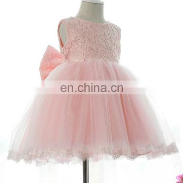 Cute girls Pink Lacy Hem Party Dress