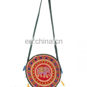 Wholesale Jaipur Handmade pink Elephant Embroidered Cotton Crossbody Bags Manufacturer of India