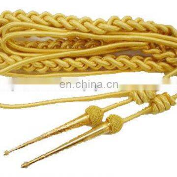 Military Aiguillette, Gold Wire Military Double Tip Uniform Aiguillette, navy Aiguillette Lanyard, Shoulder Cord