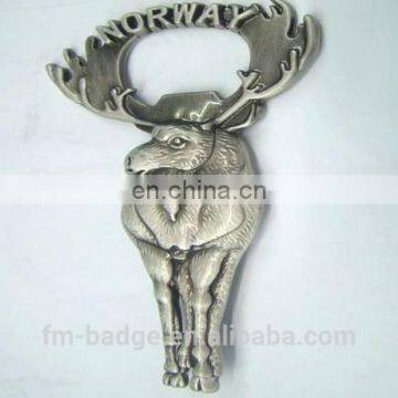 fashion Norway Mocsow Soctland gift souvenirs zinc alloy custom animal shaped Lovely bottle opener gold copper anti silver