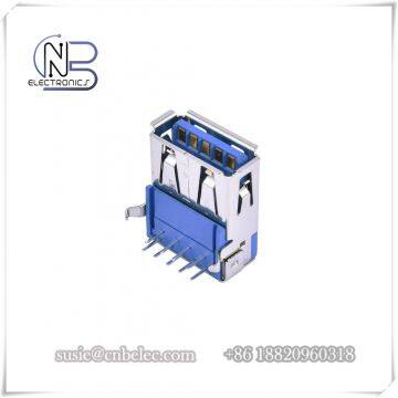 Waterproof 90 Degree DIP 9 Pins Solder UL94V-0 Type A Female 3.0 USB Connectors for Board Interface photo-3