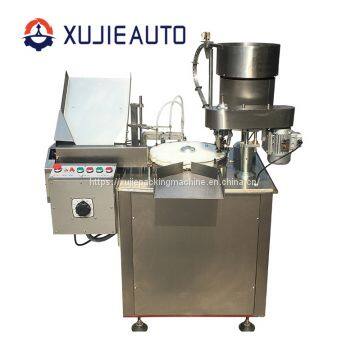 automatic vial bottle liquid filling and screw capping machine