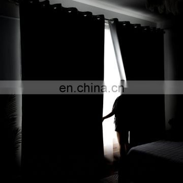 three layers physical full shading blackout window curtains for living room and hotel