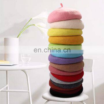 Детские шерстяные береты для младенцев и детей - девочек. Осенние и зимние шапки в модном однотонном цвете, подходящие для семейного стиля и обеспечивающие тепло photo-2