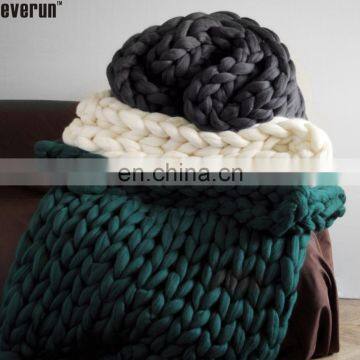 Top Quality Super Chunky Merino Wool Yarn Plaid Blanket With Photos and Pictures photo-4