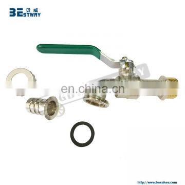 Brass Bibcock With Steel Handle With Ball Seat. Hose End, Nickel Plated photo-4