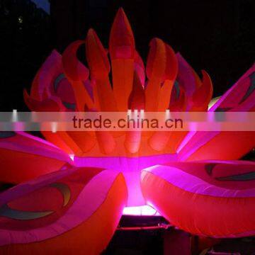 giant lighting inflatable lotus flower for parade on diwali