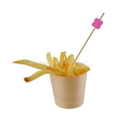 Disposable 6 Inch Wooden Pine Ice Cream Cup Wooden Pine Chip Cup